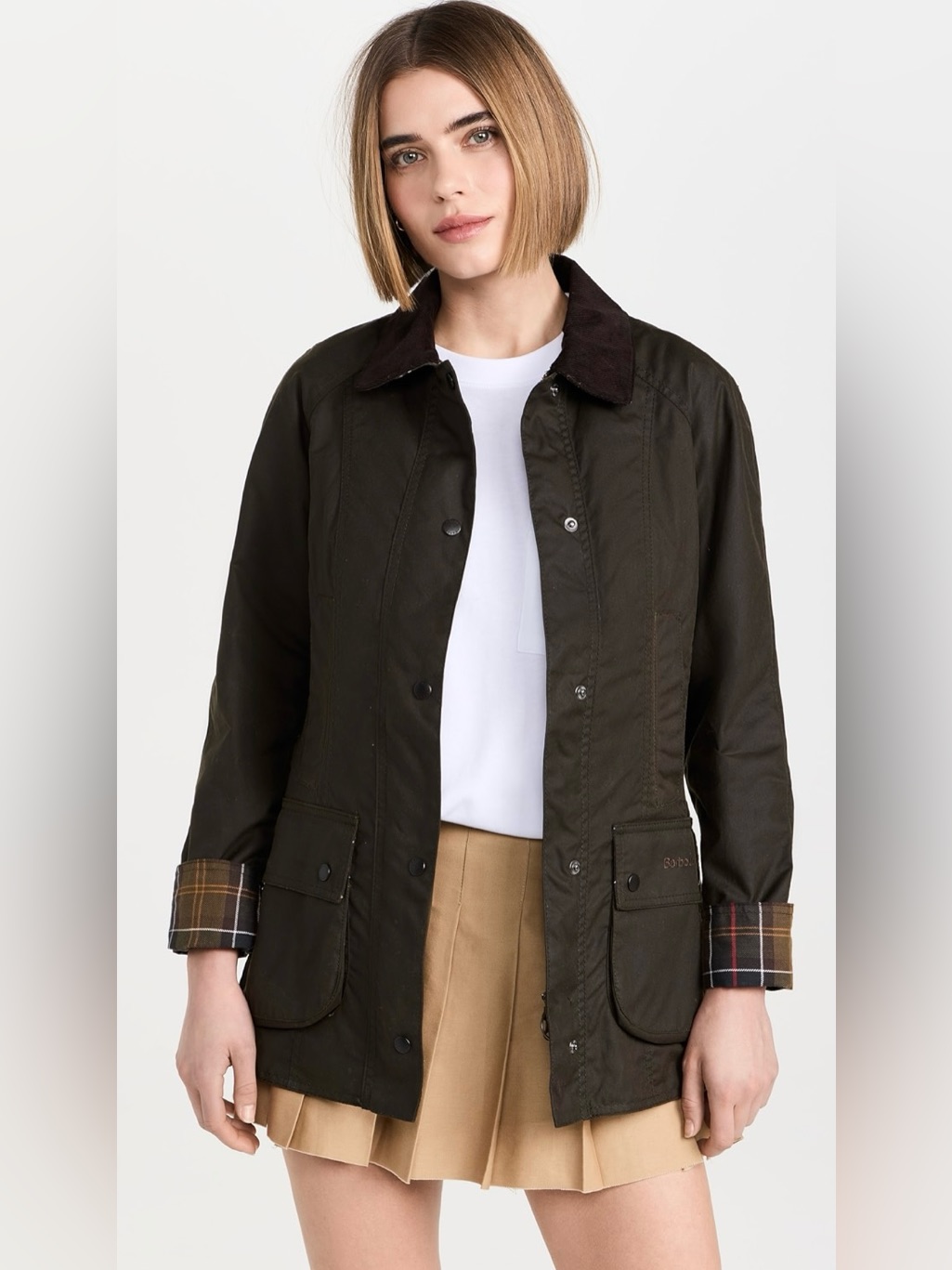 New Barbour Classic Beadnell Wax Jacket Size Us 4/Uk 8